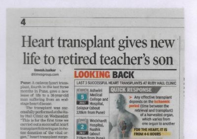 Dr. Manoj Durairaj’s Charity work for unprivileged Cardiac Patients in Times of India Newspaper